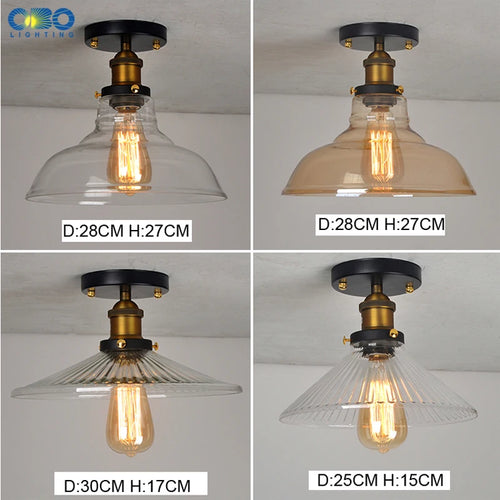 plafonnier vintage en verre pour éclairage intérieur moderne - vue 3 sur 10