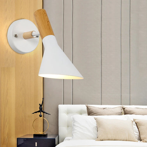 applique murale moderne en bois et fer design nordique - vue 7 sur 6