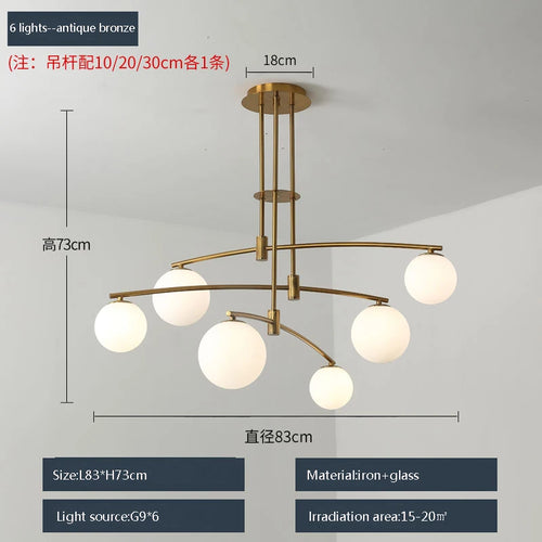 suspension moderne en métal et verre pour intérieur - vue 19 sur 18