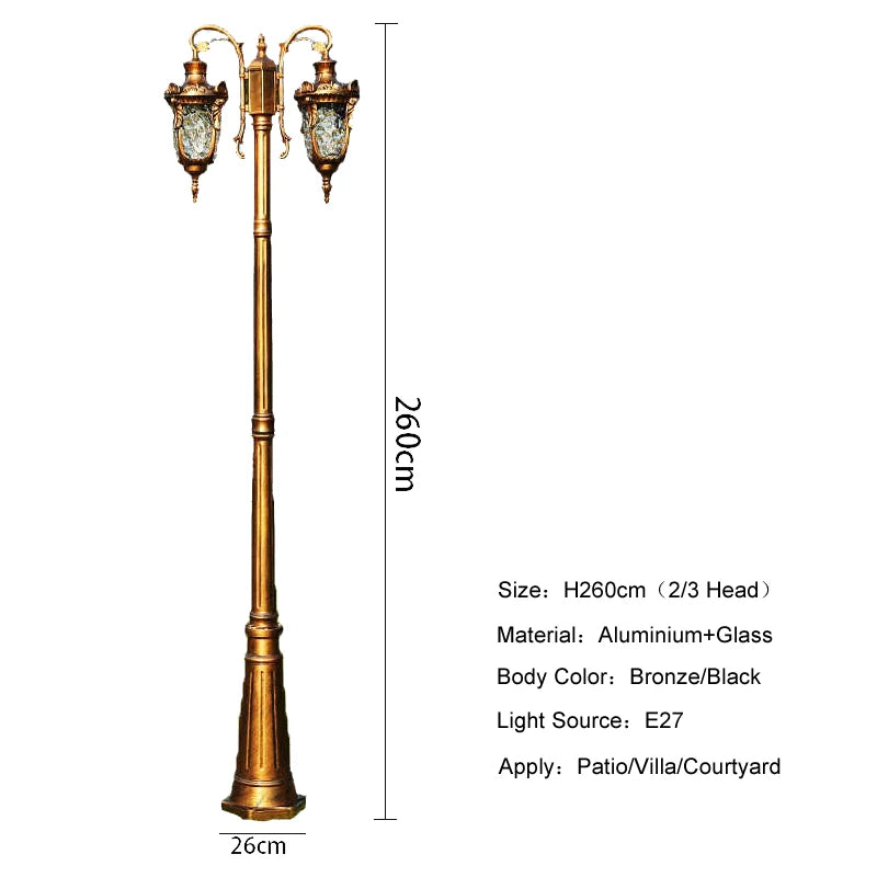 (H≈2.6M)Villa Home Outdoor Garden Light Park Community Landscape Street Project Lighting Street Lamp - vue 6 sur 10