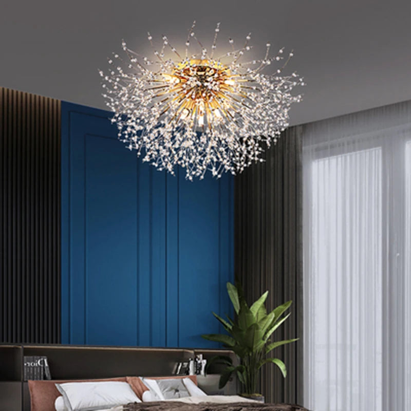lustre led 	 avec branches de cristal winfordo en stock - vue 3 sur 18
