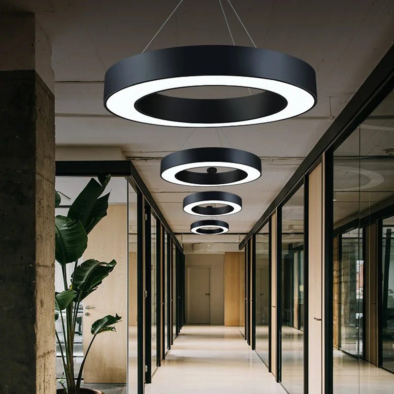 suspension lumière led en métal minimaliste suspendue - vue 6 sur 16