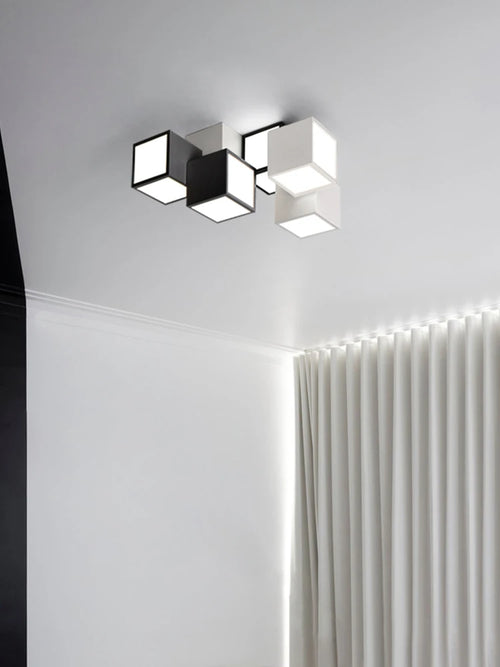 plafonnier carré créatif lumières led modernes décoration simple lustre luminaire - vue 3 sur 10