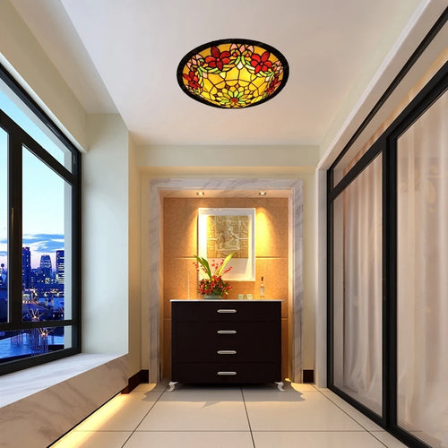 16 Inches European Rabbit Flower Children's Room Bedroom Bedroom Ceiling Glass Costume Jewelery Tiffanylamps Balcony - vue 5 sur 6