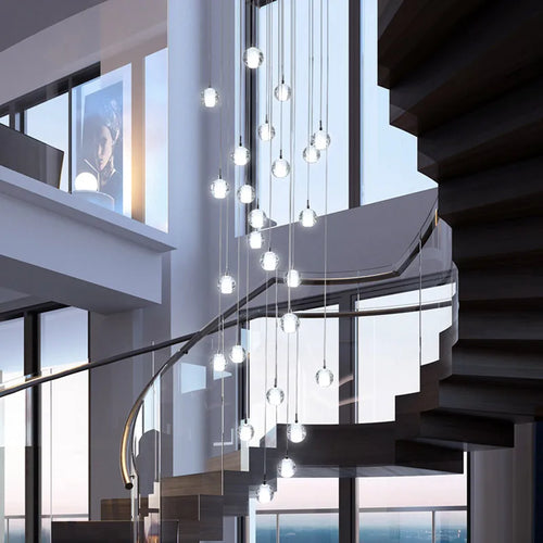lustre long en cristal pour une ambiance moderne et élégante - vue 4 sur 17