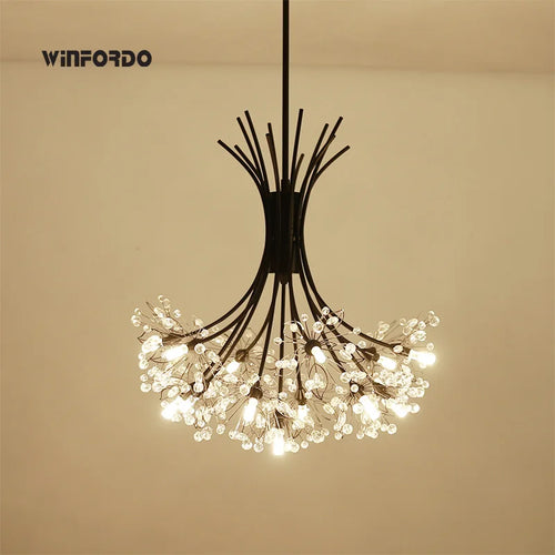 lustre moderne en cristal avec 	 led luminaria lampadario - vue 6 sur 10