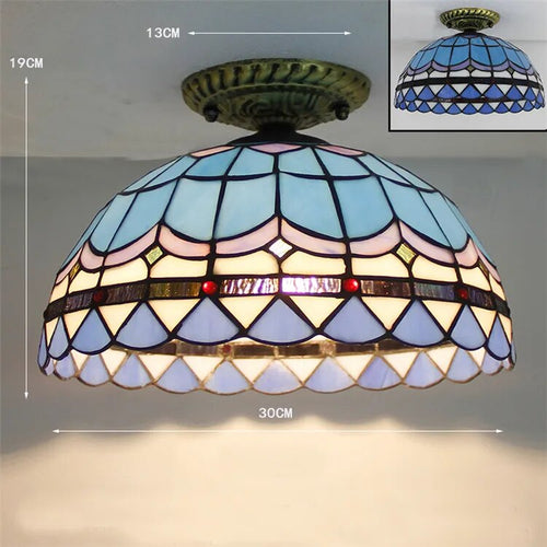 Plafonnier Led en verre créatif moderne avec ampoule 7W E27 - vue 13 sur 30