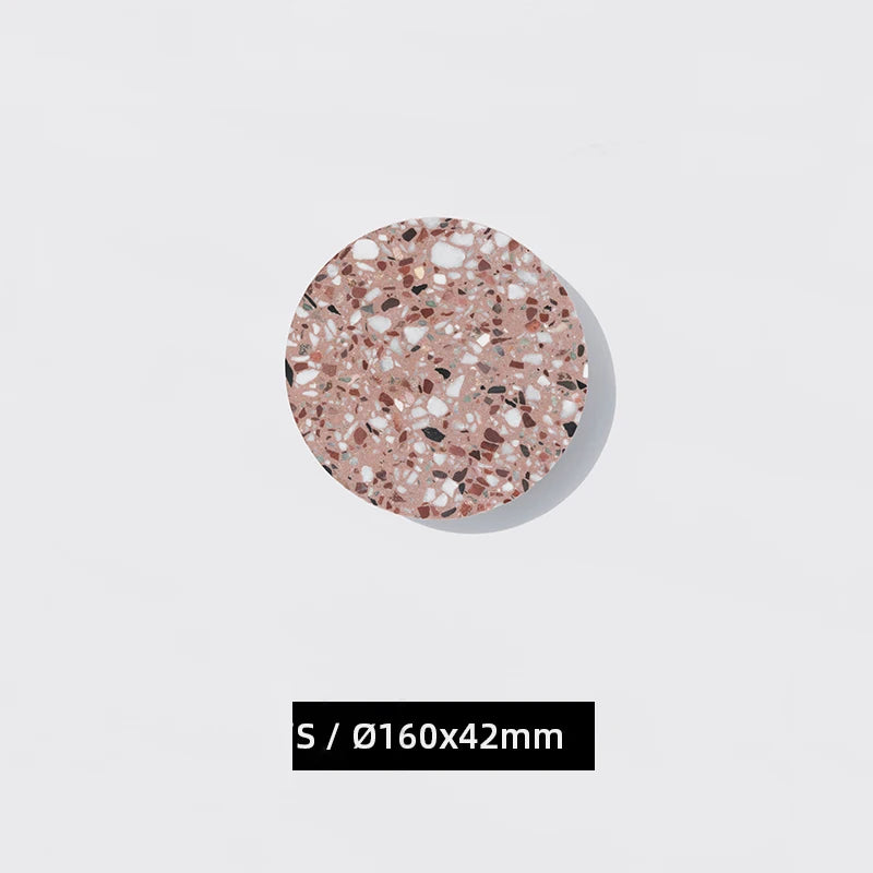 Applique extérieure LED étanche jardin rond intérieur Terrazzo &amp; acrylique décoration fond applique murale terrasse éclairage mural - vue 9 sur 15