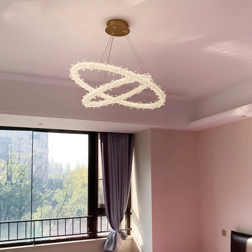 suspension à led en cristal pour décoration intérieure romantique - vue 5 sur 17