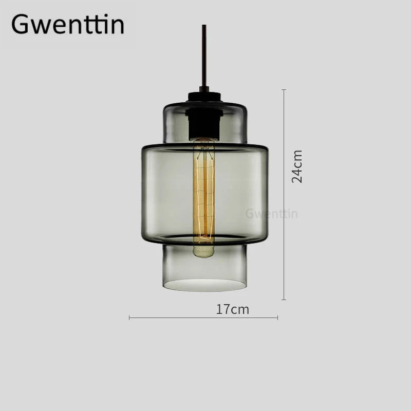 suspension moderne en verre teinté pour décoration intérieure - vue 24 sur 30