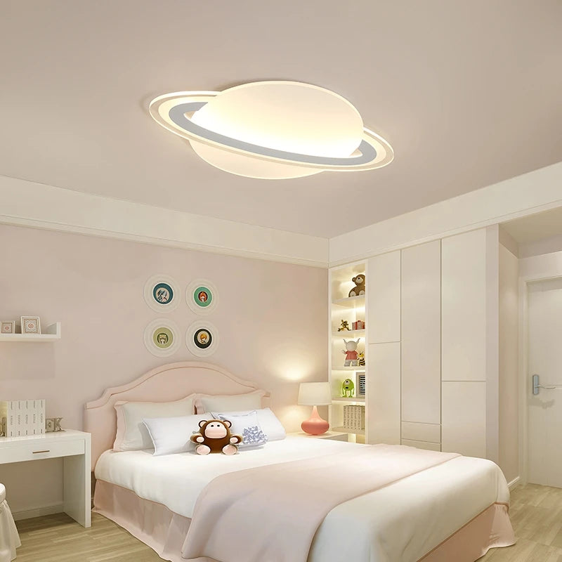 plafonnier moderne leds pour enfants motif planète espace - vue 3 sur 8