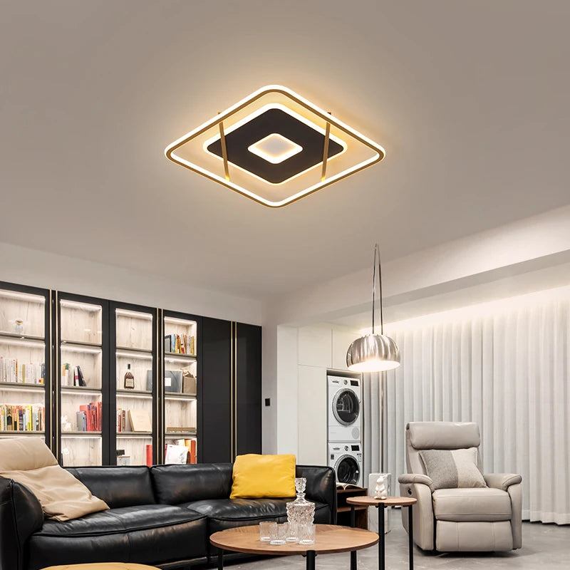 plafonnier led design moderne ultra fin pour intérieur décoratif - vue 3 sur 11
