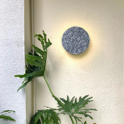 Applique extérieure LED étanche jardin rond intérieur Terrazzo &amp; acrylique décoration fond applique murale terrasse éclairage mural - vue 7 sur 15