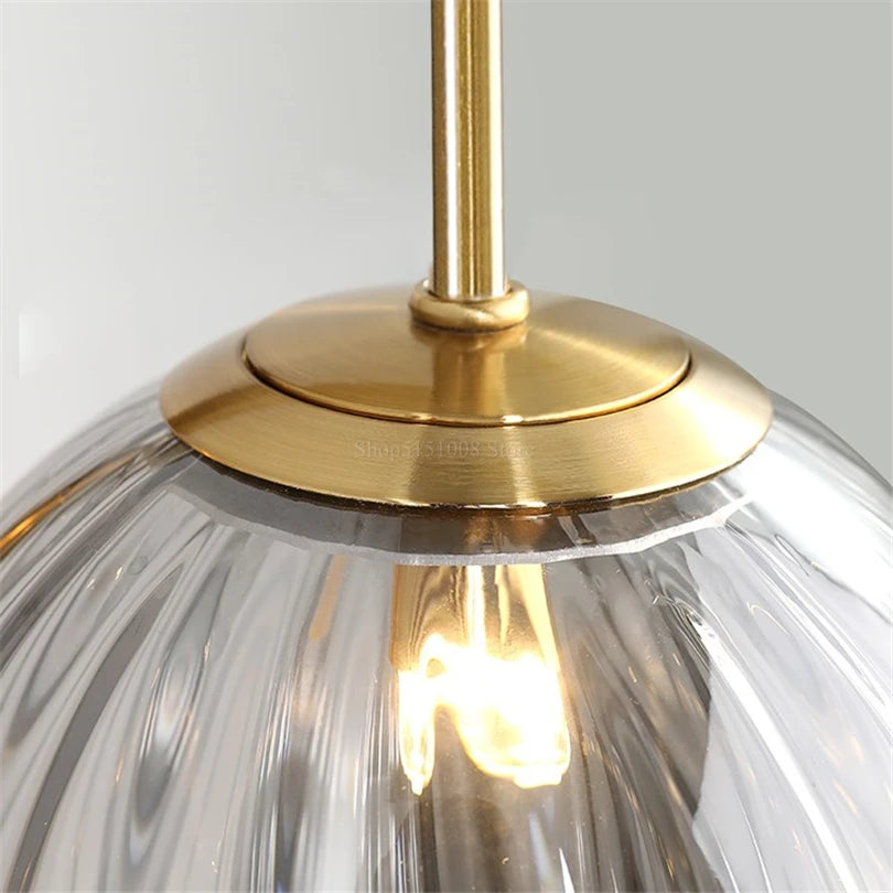 suspension LED en verre design moderne simpliste - vue 5 sur 12