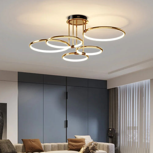 lustre led moderne avec télécommande et variateur pour intérieur - vue 4 sur 13
