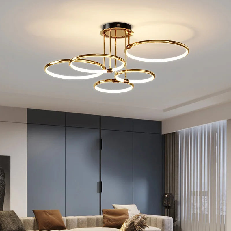lustre led moderne avec télécommande et variateur pour intérieur - vue 3 sur 13