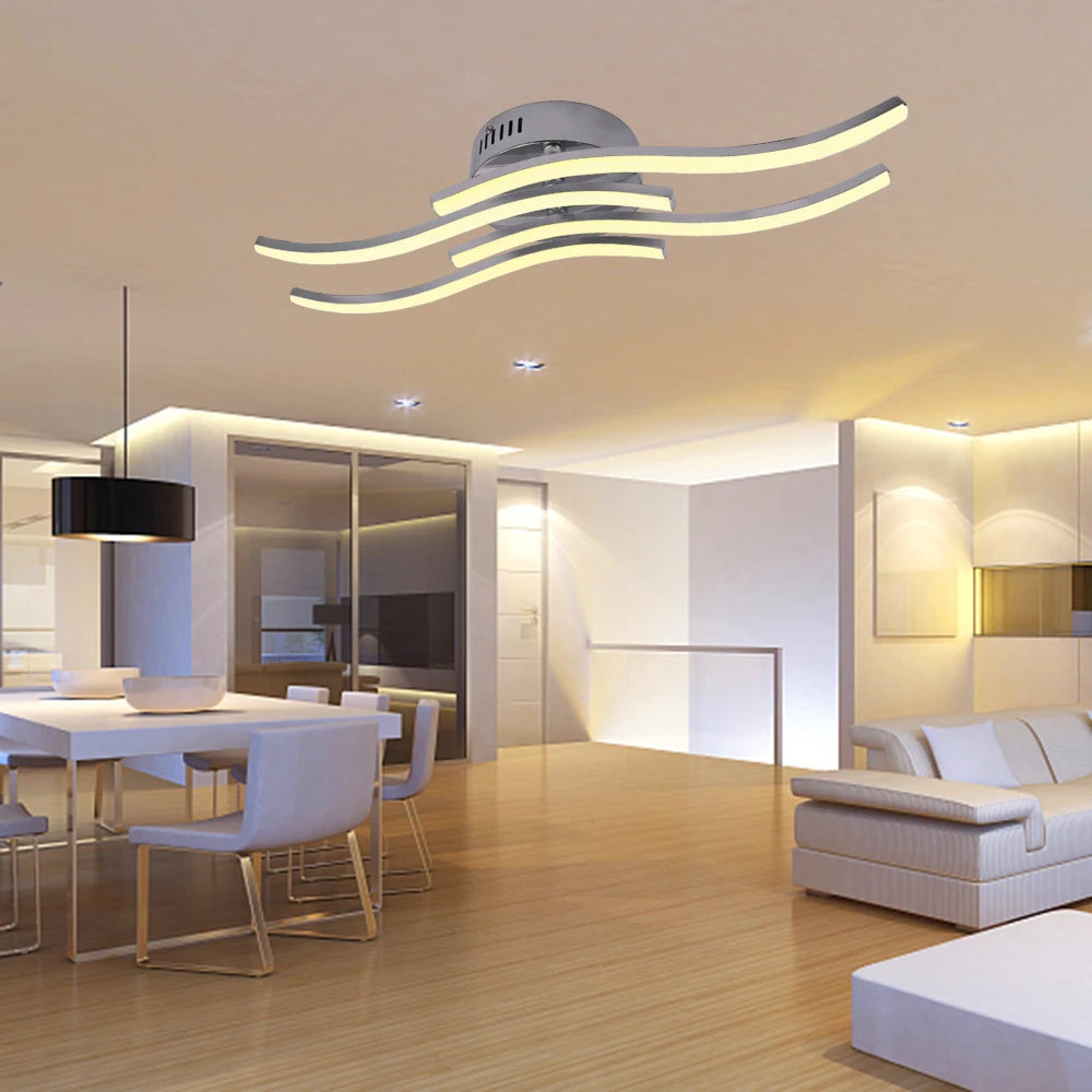 plafonnier led moderne en surface design incurvé décoratif - vue 4 sur 9