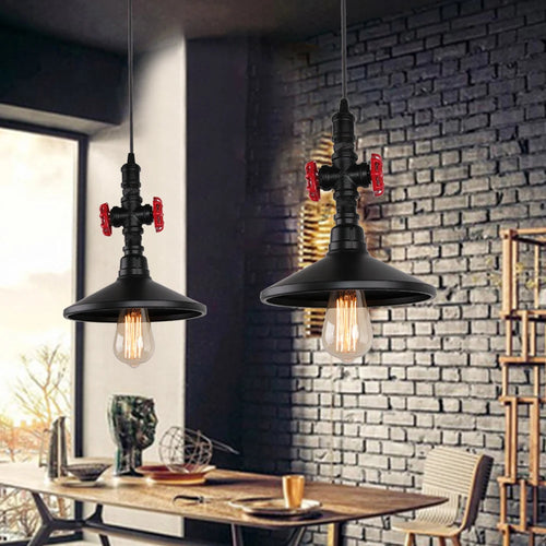 suspension vintage industriel loft tuyau d'eau luminaire bar restaurant - vue 3 sur 10