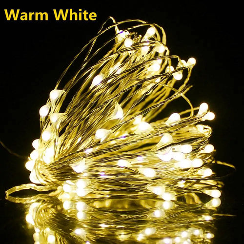 guirlande lumineuse led télécommandée fil de cuivre décorative étanche - vue 3 sur 12