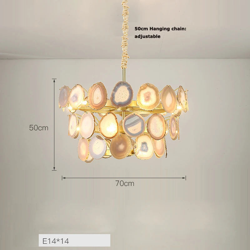 lustre design moderne en agate colorée pour intérieur - vue 15 sur 15