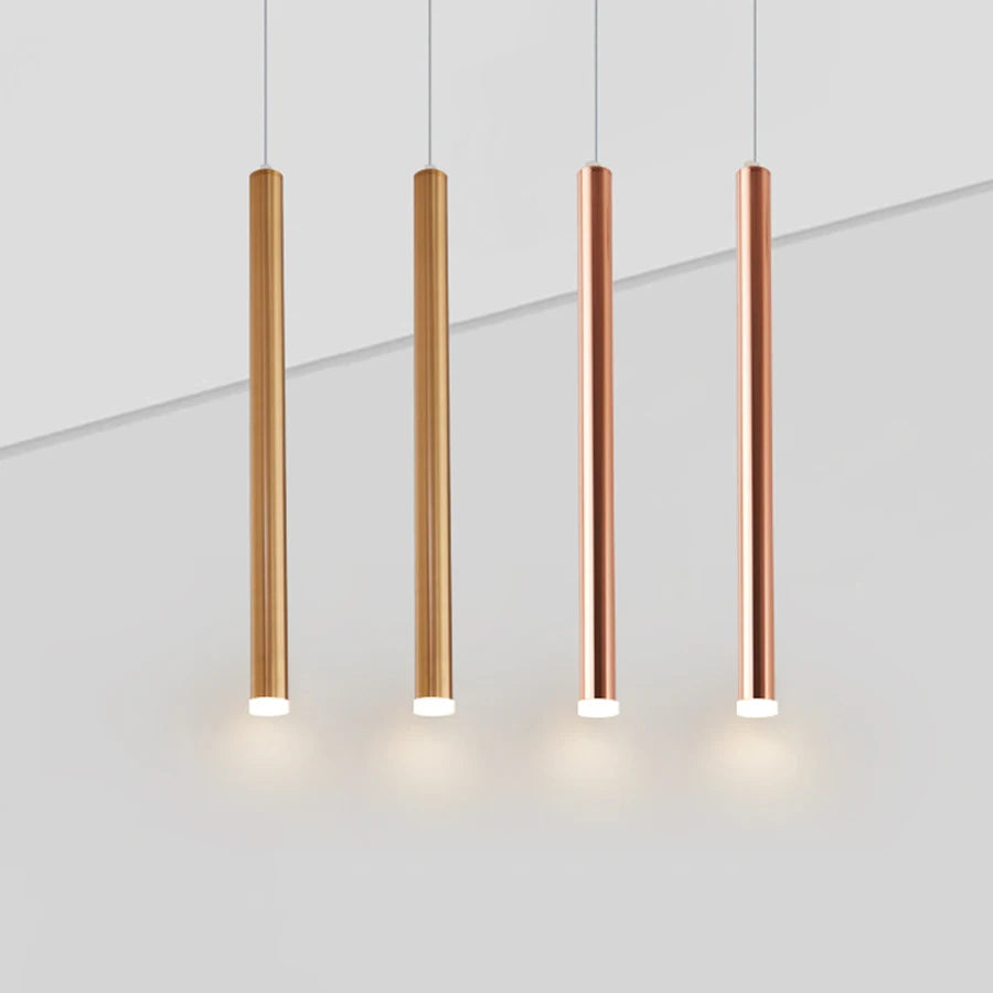 Cylindre Long Tube suspension LED lumières magasin Bar comptoir île suspension lampe fond salle à manger restaurant suspension lumière - vue 3 sur 12