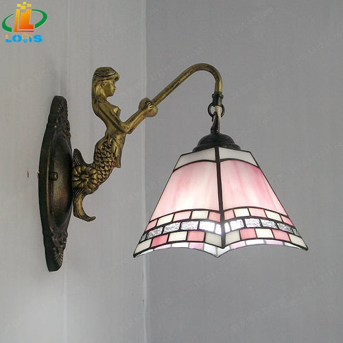 applique murale style méditerranéen forme de sirène en verre décoratif - vue 2 sur 5