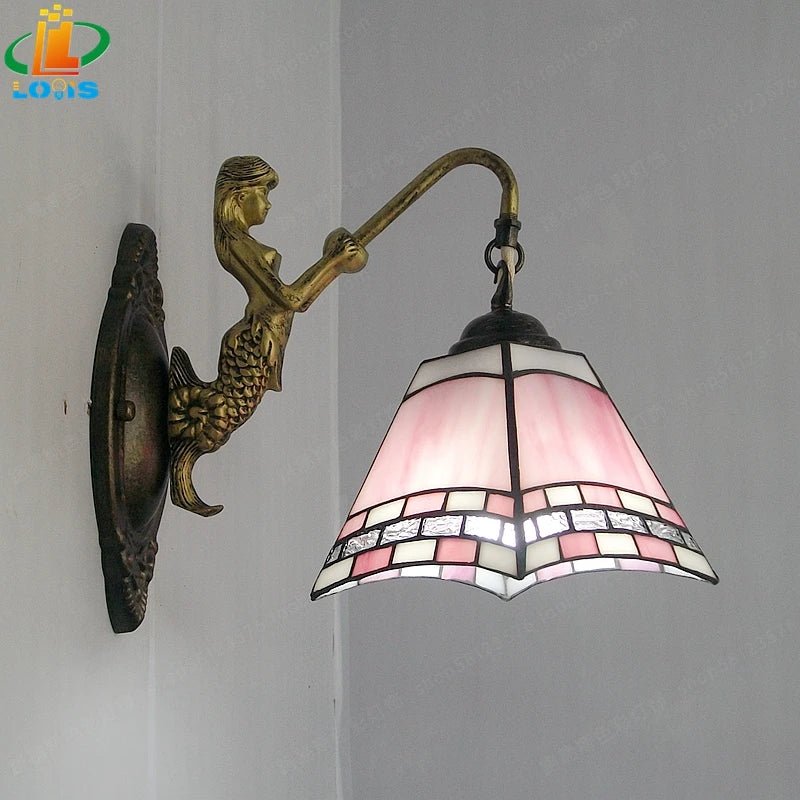 applique murale style méditerranéen forme de sirène en verre décoratif - vue 1 sur 5
