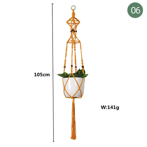 paniers suspendus en macramé pour plantes et décoration - vue 25 sur 30
