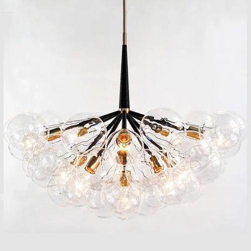 lustre nordique à lunettes avec fils café et lampes en verre - vue 2 sur 9