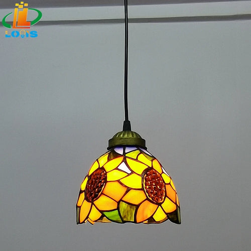 lustre style européen tournesol en verre vintage pour bar - vue 9 sur 8