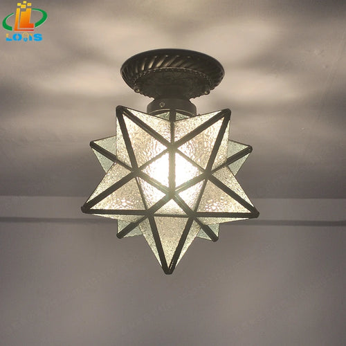plafonnier pentagramme moderne éclairage étoile pour couloir ou entrée - vue 2 sur 8