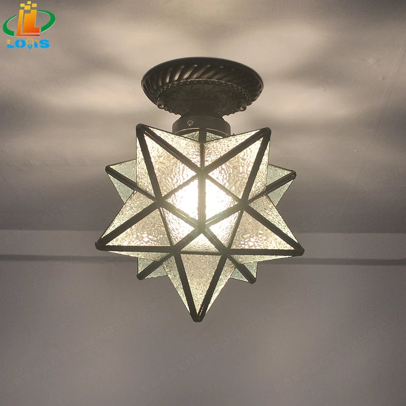plafonnier pentagramme moderne éclairage étoile pour couloir ou entrée - vue 1 sur 8