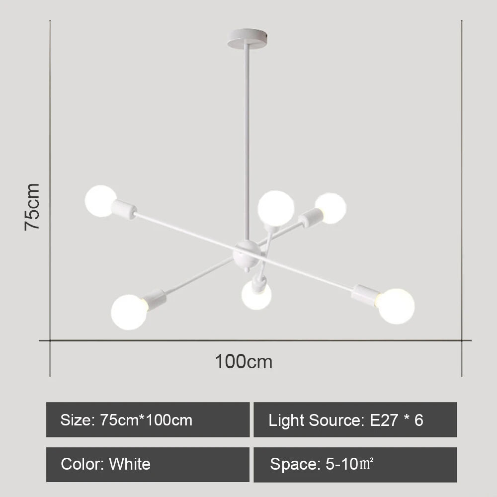 Plafond moderne à LEDs lustre lumière salon chambre industrielle spoutnik lustres suspension lampe créative éclairage maison décor - vue 8 sur 16