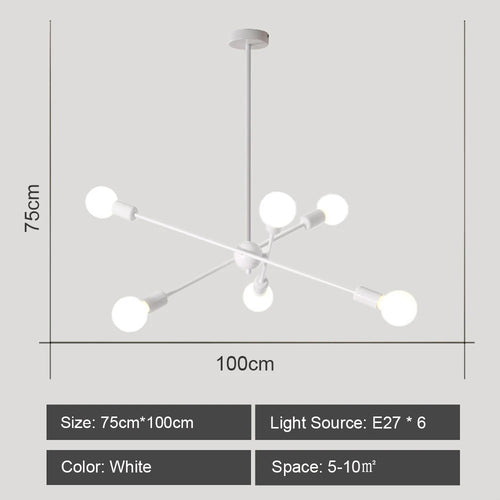 Plafond moderne à LEDs lustre lumière salon chambre industrielle spoutnik lustres suspension lampe créative éclairage maison décor - vue 9 sur 16