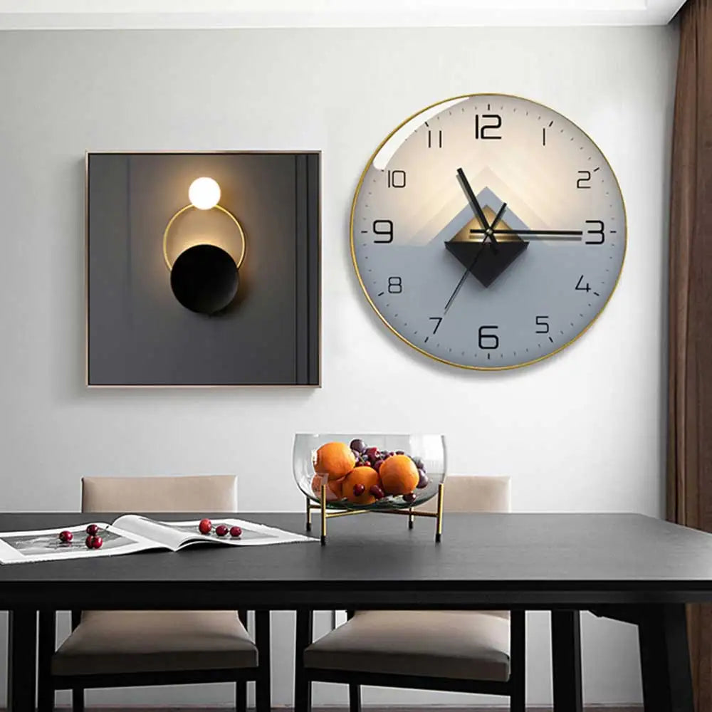 horloge murale en verre design moderne créatif géométrique décorative - vue 5 sur 18