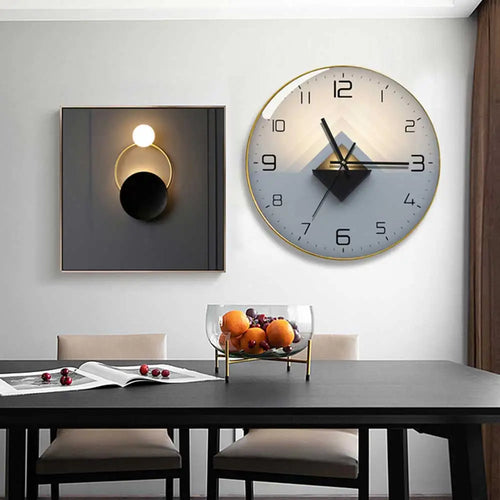 horloge murale en verre design moderne créatif géométrique décorative - vue 6 sur 18