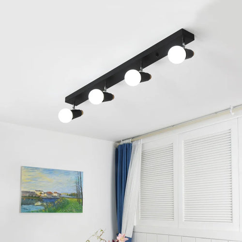 plafonnier led moderne nordique montage en surface fer long - vue 4 sur 6