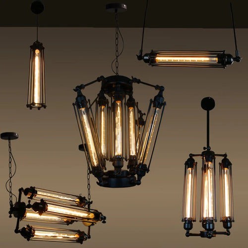 suspension vintage industrielle avec ampoule edison pour restaurant - vue 4 sur 8