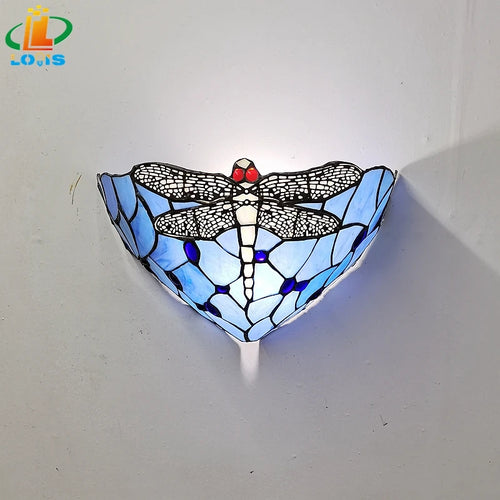 applique murale en verre libellule style tiffany pour décoration intérieure