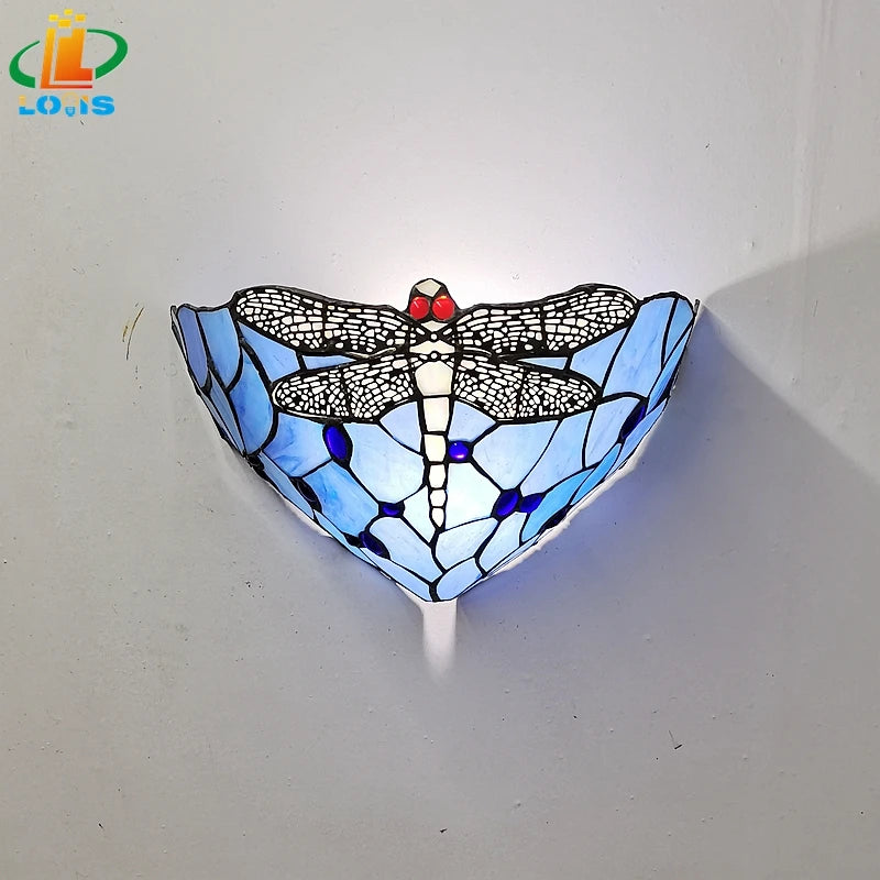 applique murale en verre libellule style tiffany pour décoration intérieure