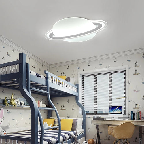 plafonnier moderne leds pour enfants motif planète espace - vue 5 sur 8