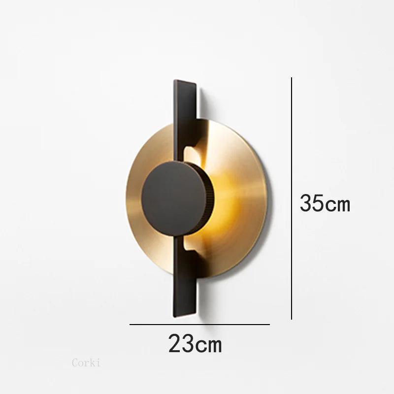 Applique murale LED en métal doré et noir - vue 6 sur 7