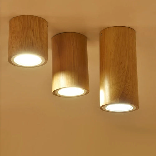 Spot Led rond en bois au design nordique - vue 3 sur 12