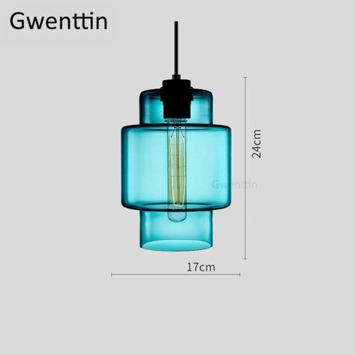 suspension moderne en verre teinté pour décoration intérieure - vue 10 sur 30