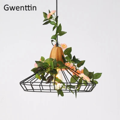 suspension moderne en bois avec éclairage led pour plantes - vue 11 sur 12