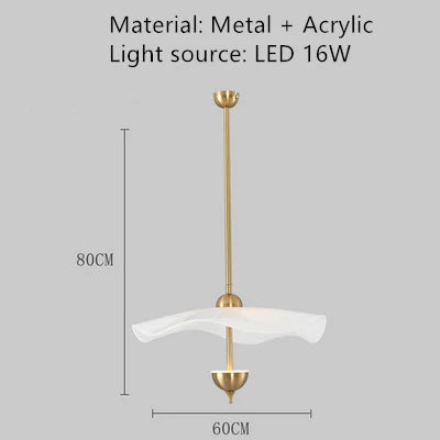 lustre led nordique en métal doré et acrylique décoratif pour intérieur - vue 10 sur 9
