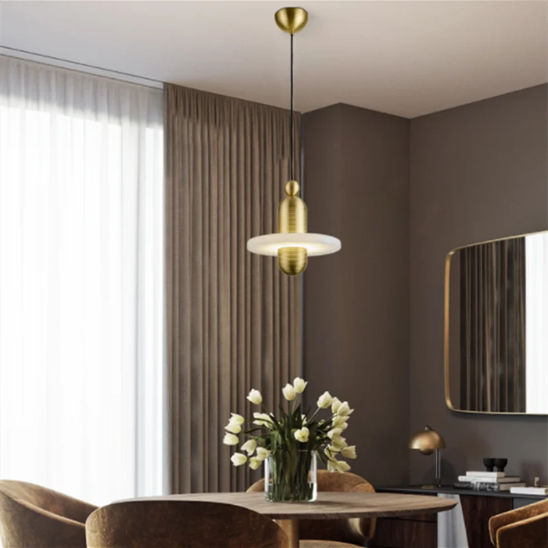 suspension moderne en marbre pour éclairage intérieur décoratif - vue 6 sur 9