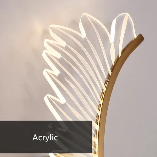 applique murale led nordique en laiton avec ailes d'ange - vue 6 sur 9