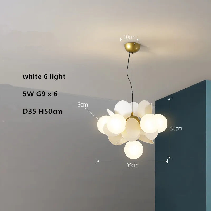 lustre led globe en verre acrylique coloré pour enfants - vue 12 sur 24