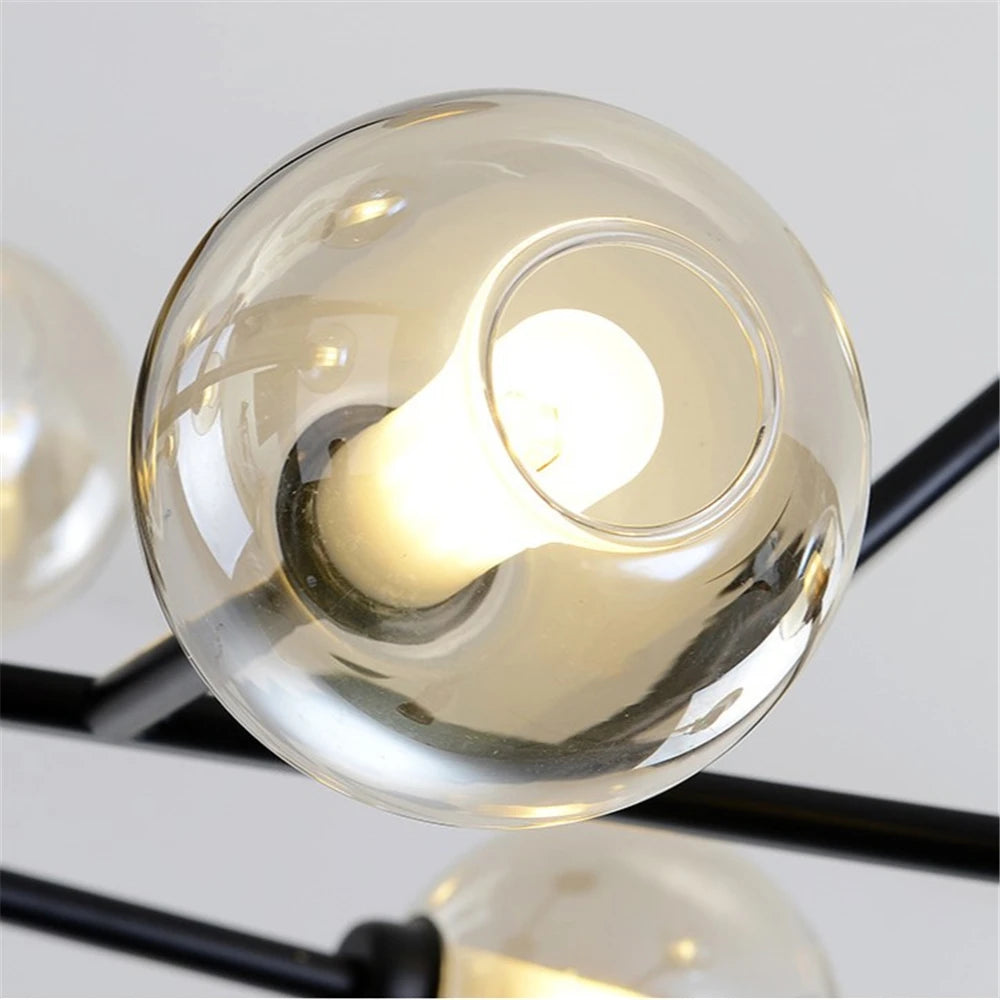 Lustre Nordique LED Salon Chambre Cuisine Boule de Verre moléculaire - vue 4 sur 16
